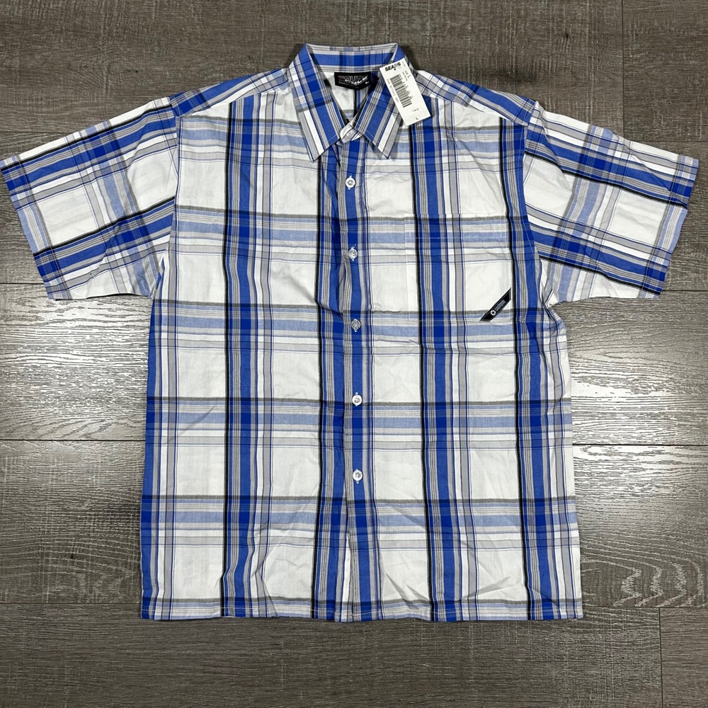 South Pole Authentic Collection Plaid Short Sleeve Button Up Shirt‎ Mens Large